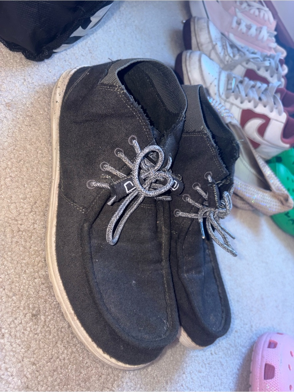 Hey Dudes Men's Black Casual Canvas Lace-Up Shoes